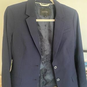 BANANA REPUBLIC Navy Blue Blazer Striped Lining Size 6 - Small